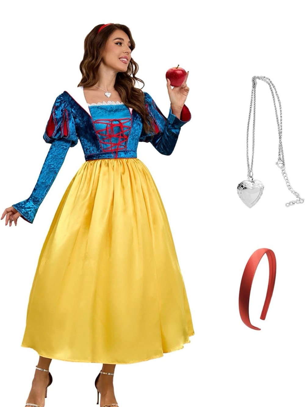 Snow White costume women’s XL used 1x
 Red head band - belt and heart necklace
